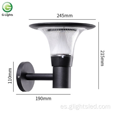 Luz de pared solar led impermeable blanca cálida para jardín IP55